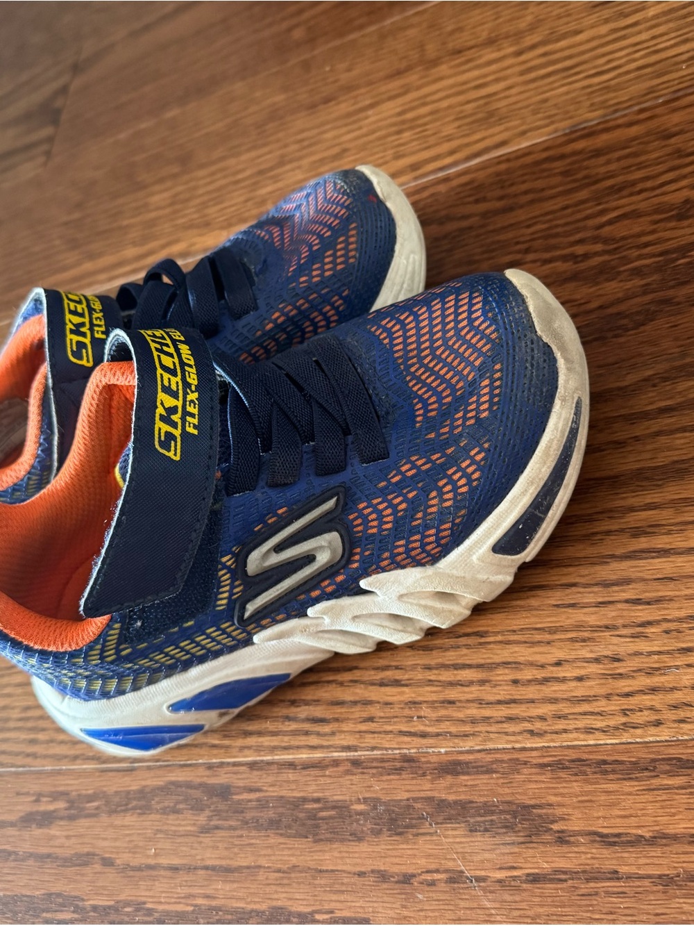 Skechers Kids Navy with Orange Accent Athletic Sneakers
